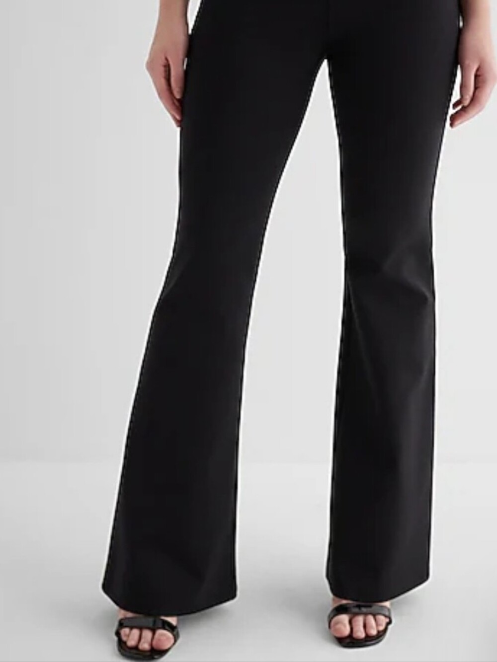 Express Black Flared Ponte Pants